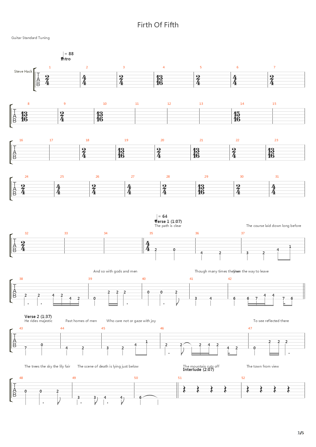 Firth Of Fifth吉他谱
