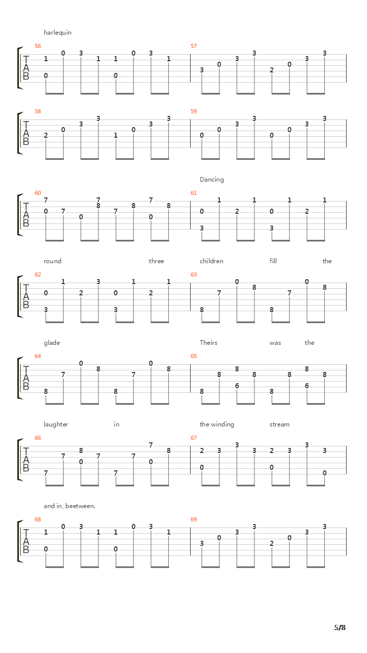 Harlequin吉他谱