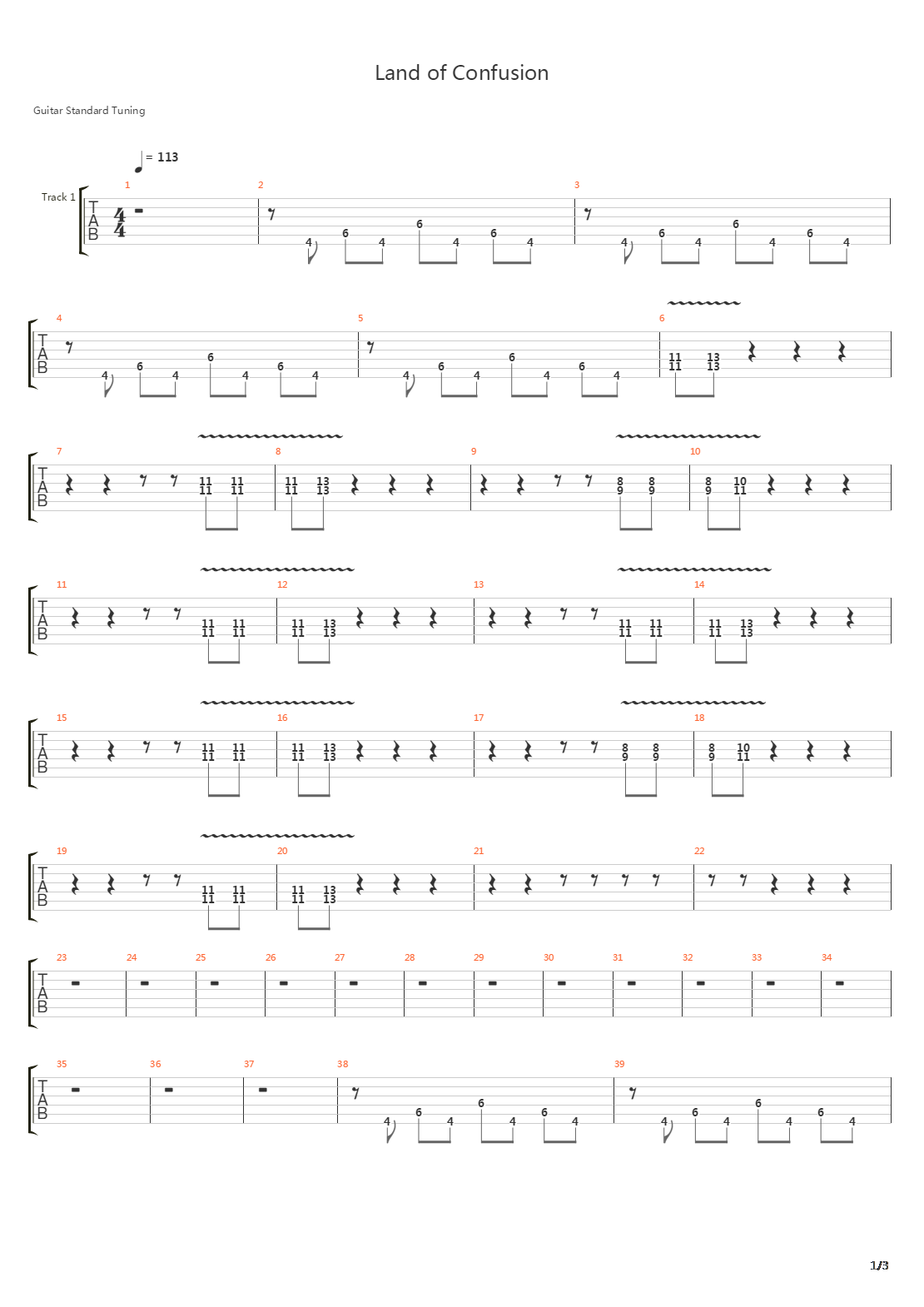 Land Of Confusion吉他谱
