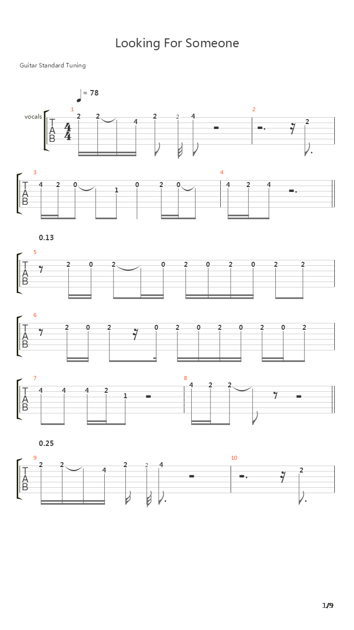 Looking For Someone吉他谱