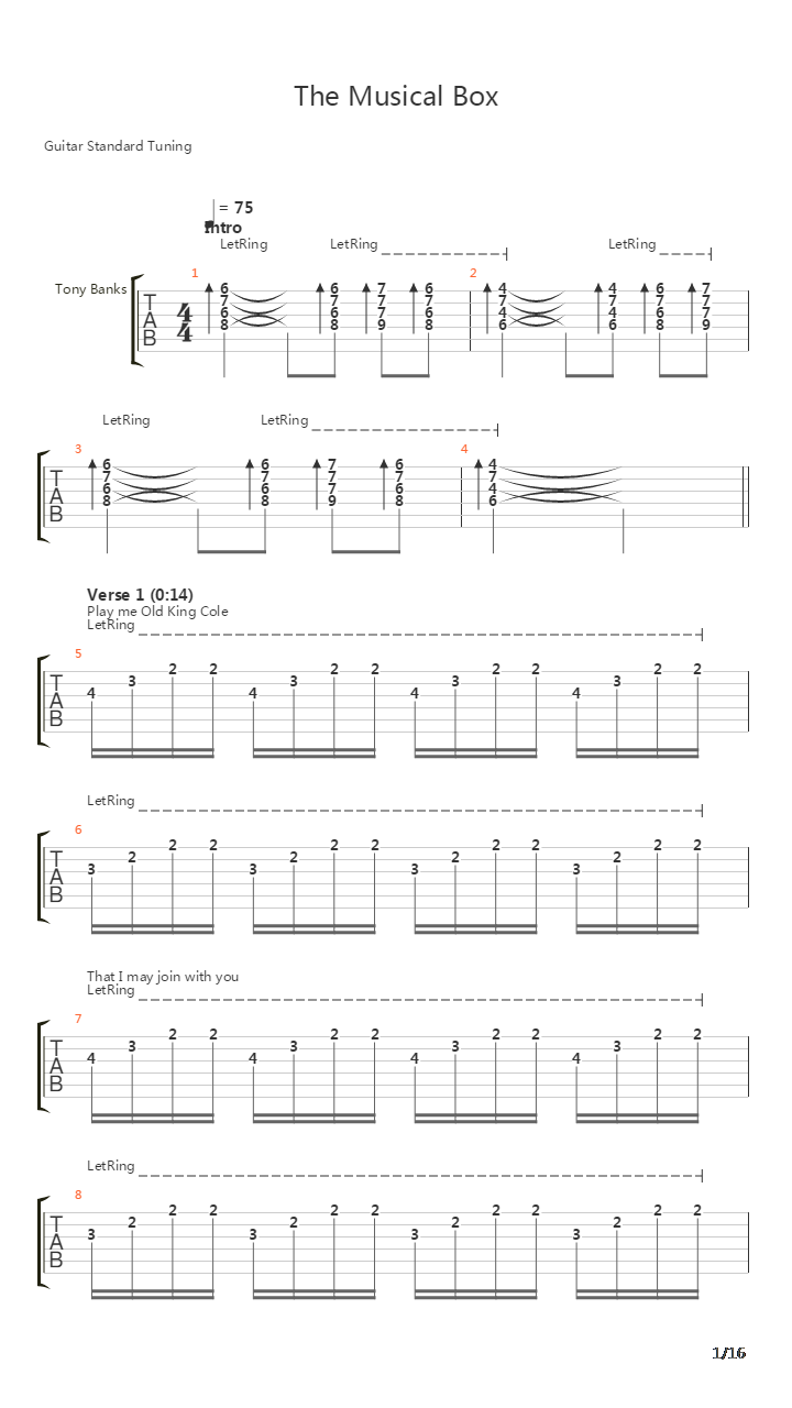 Musical Box吉他谱
