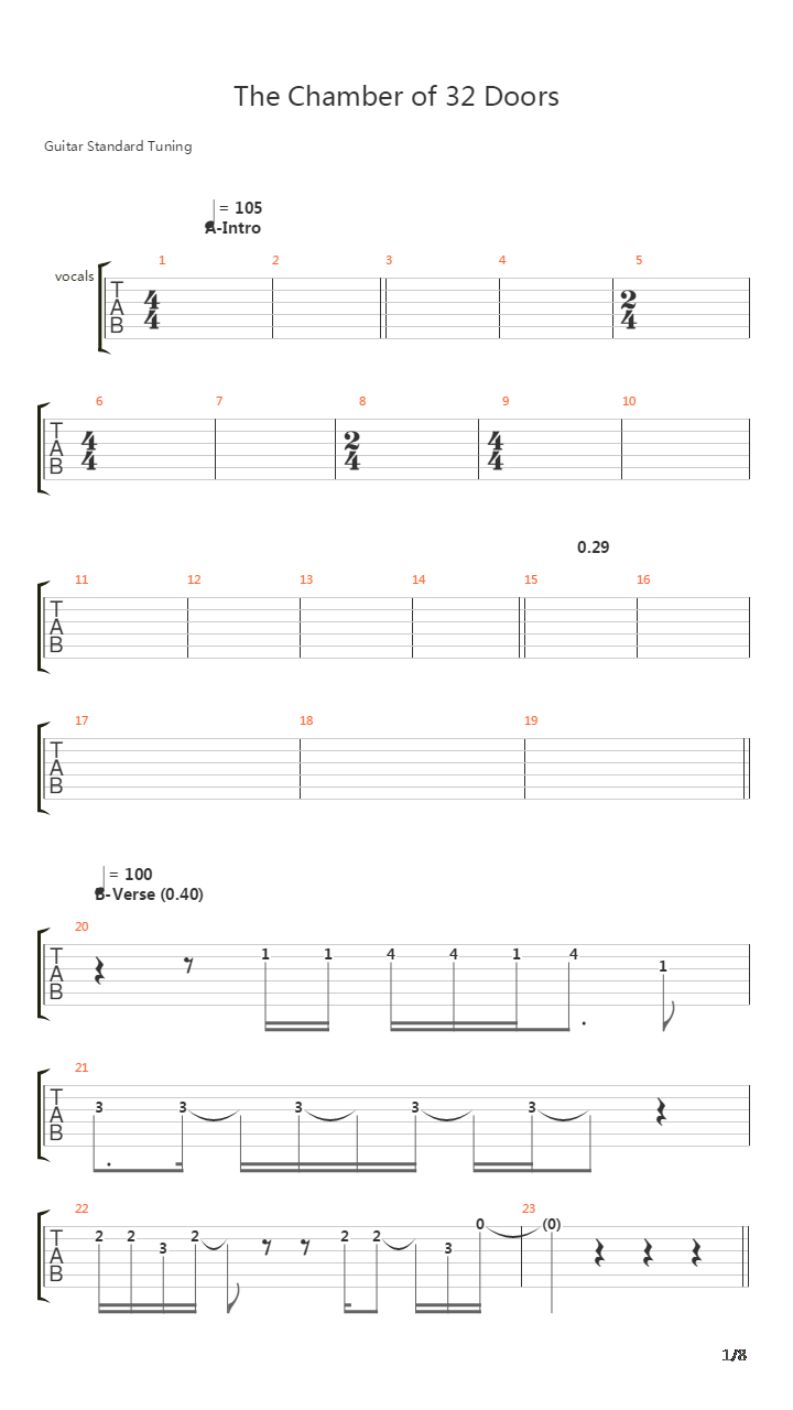 The Chamber Of 32 Doors吉他谱
