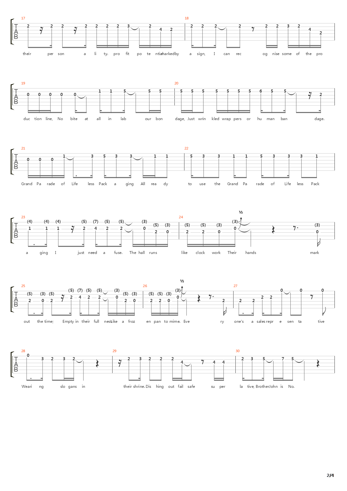 The Grand Parade吉他谱