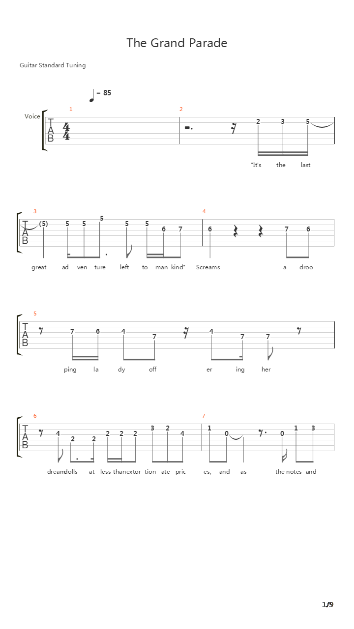 The Grand Parade吉他谱