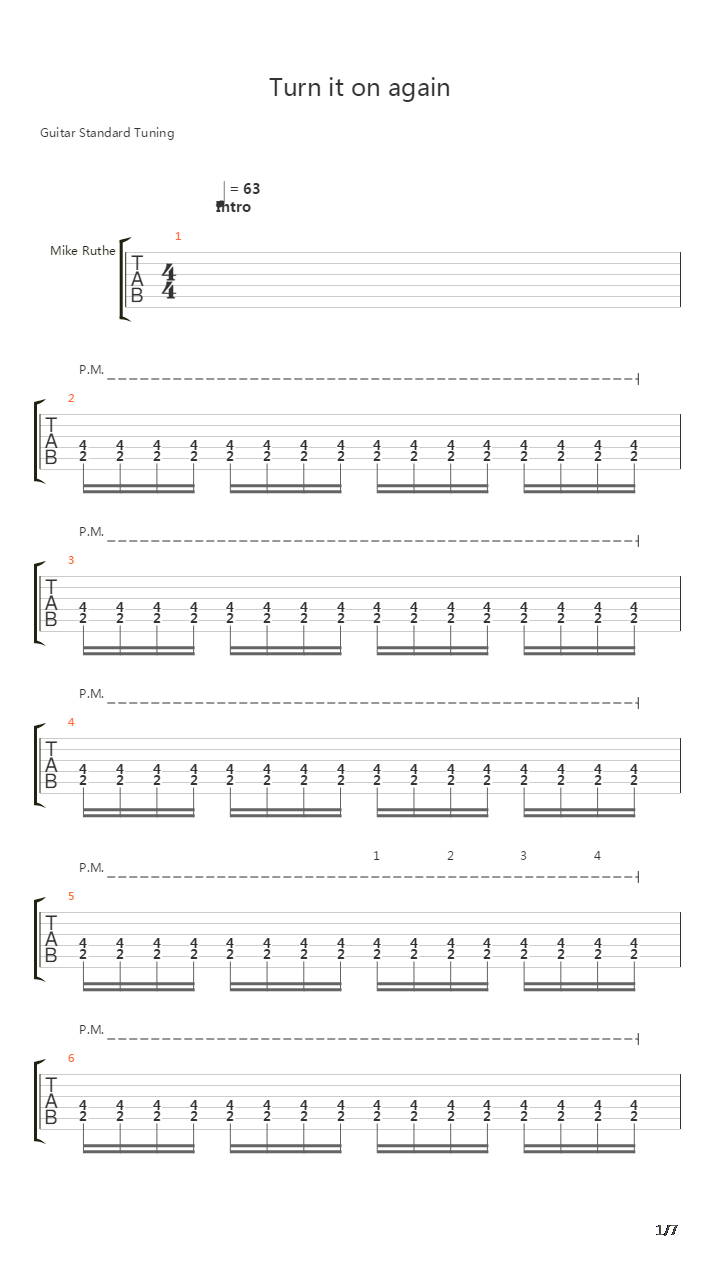 Turn It On Again吉他谱