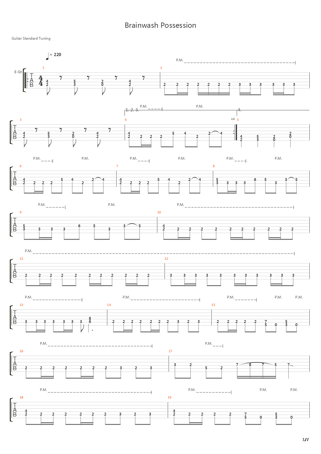 Brainwash Possession吉他谱