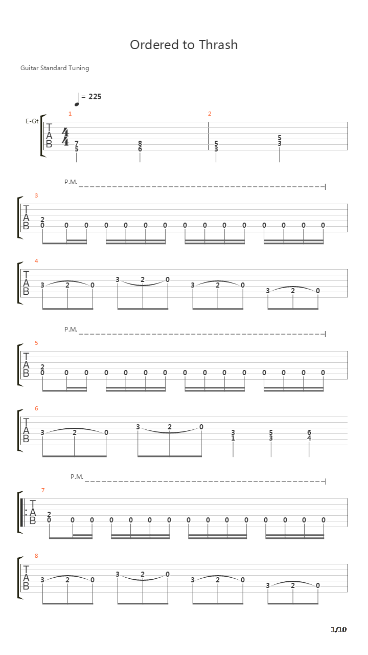Ordered to Thrash吉他谱