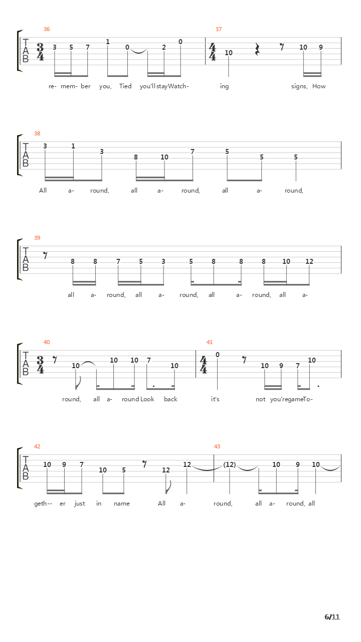 On Reflection吉他谱