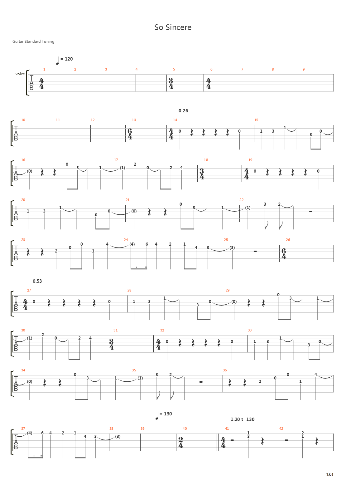 So Sincere吉他谱