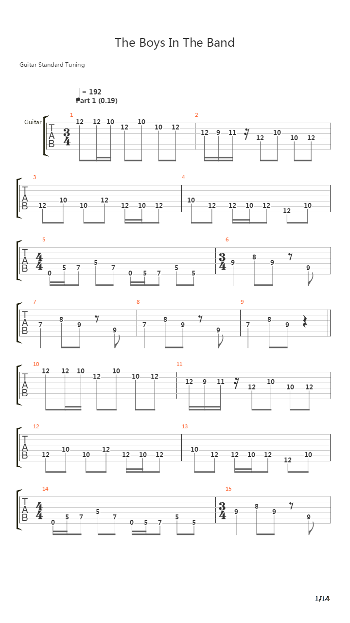 The Boys In The Band吉他谱