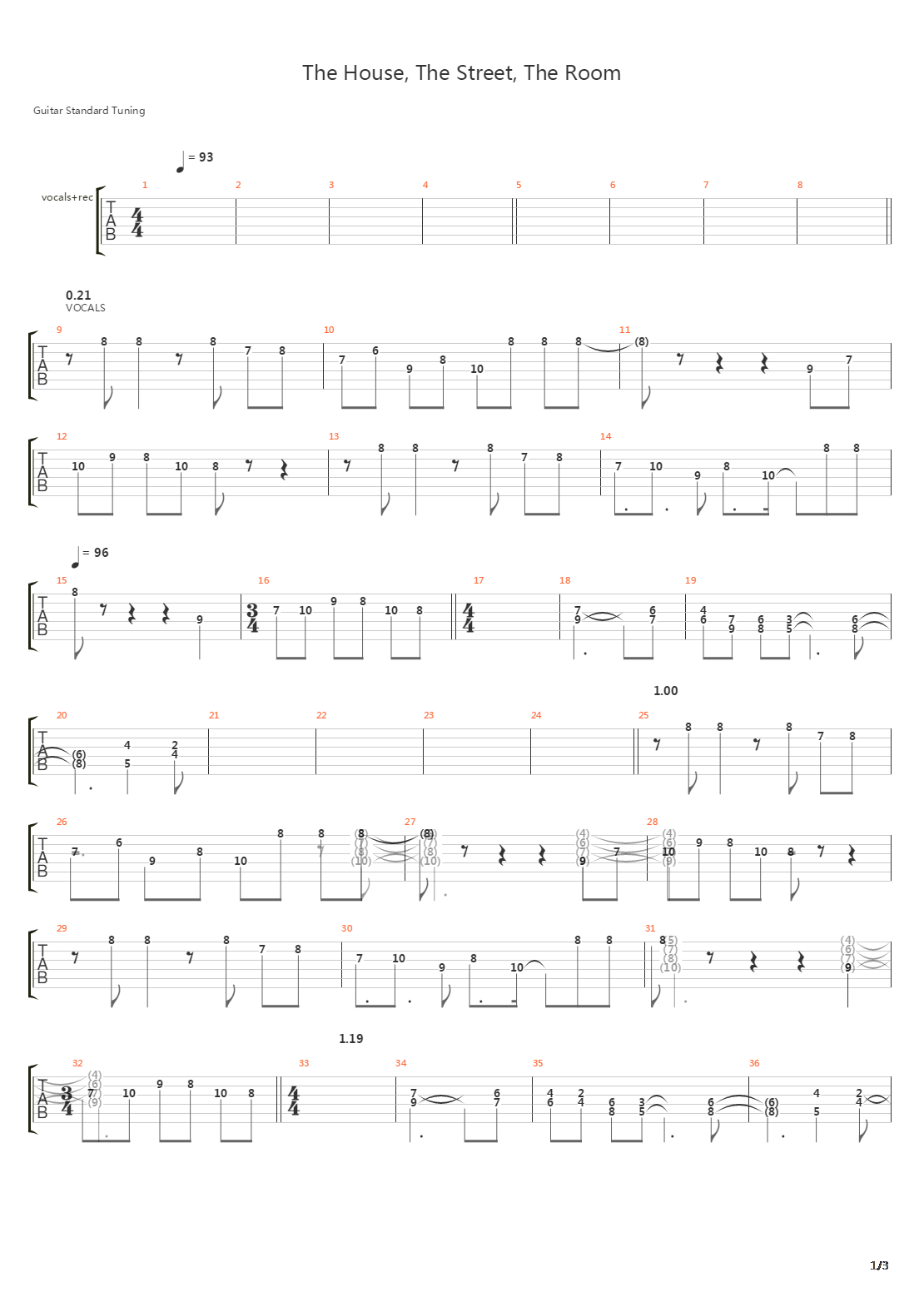 The House The Street The Room吉他谱