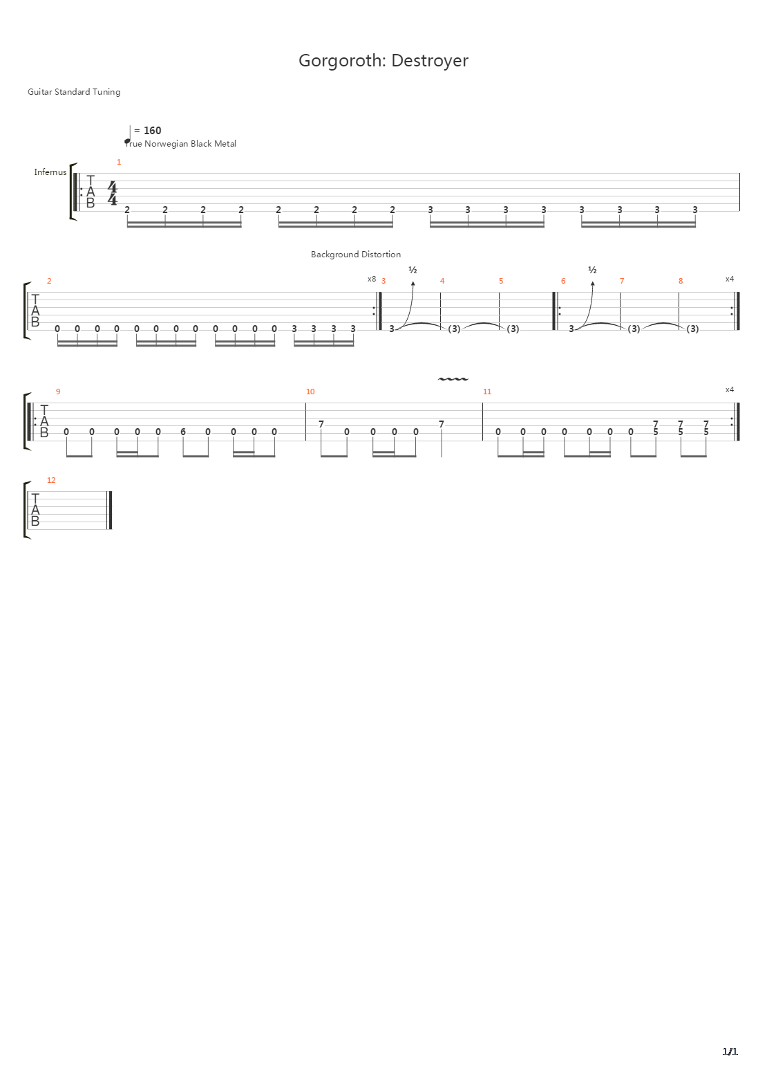 Destroyer吉他谱