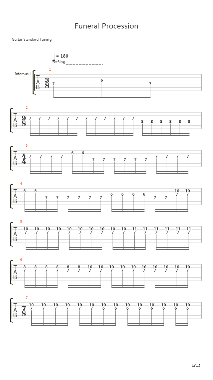 Funeral Procession吉他谱