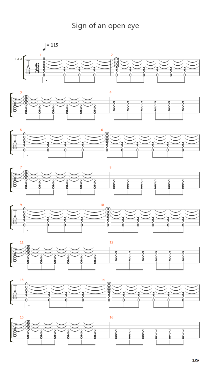 Sign Of An Open Eye吉他谱