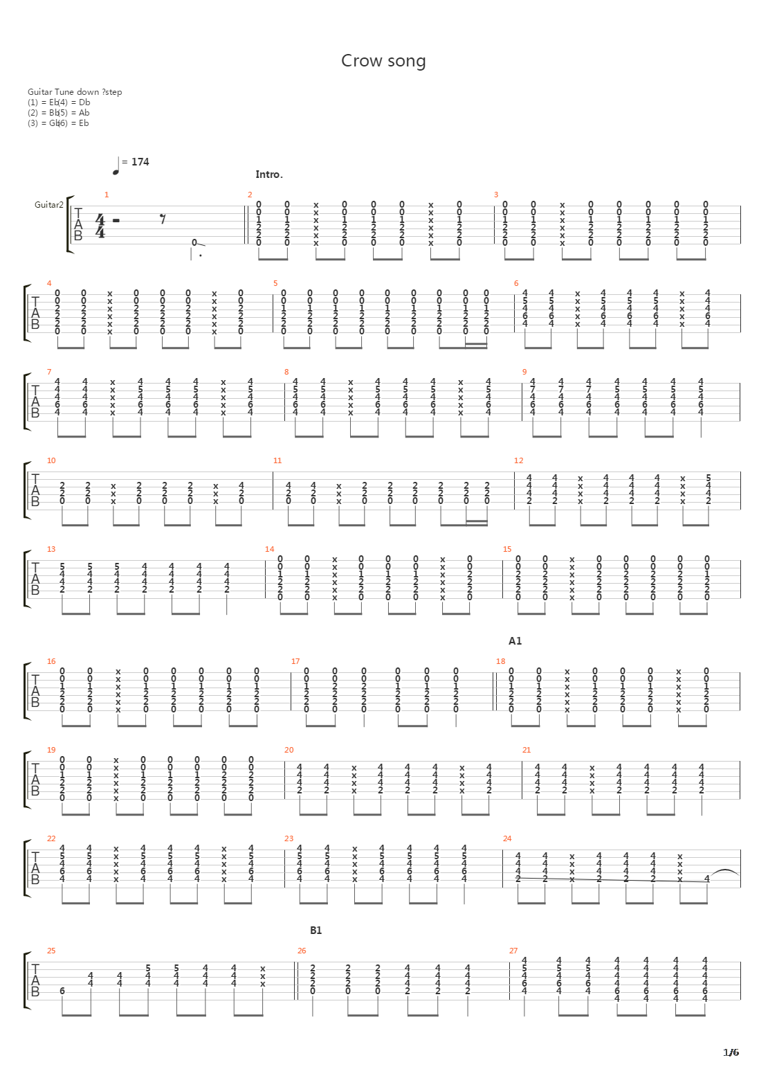 Angel Beats - Crow song吉他谱