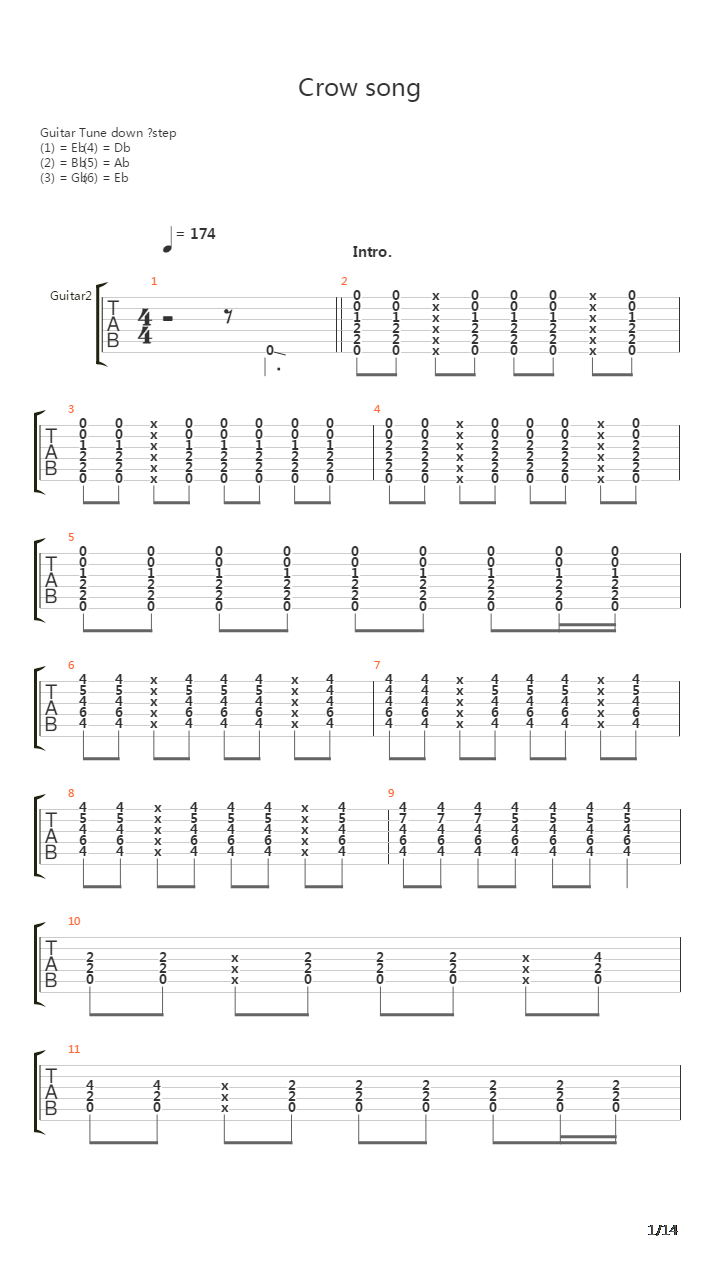 Angel Beats - Crow song吉他谱
