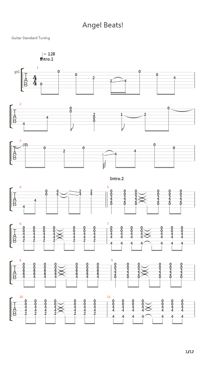 Angel Beats - Little Braver吉他谱