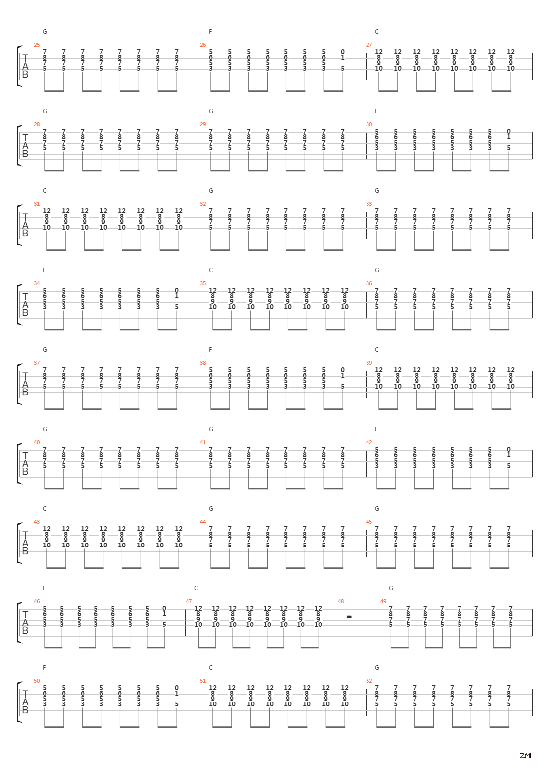 19 2000吉他谱