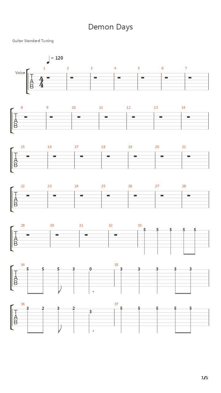 Demon Days吉他谱