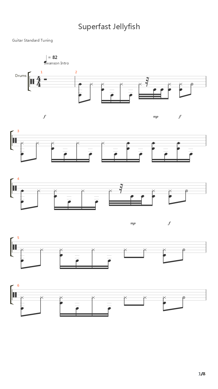 Superfast Jellyfish吉他谱