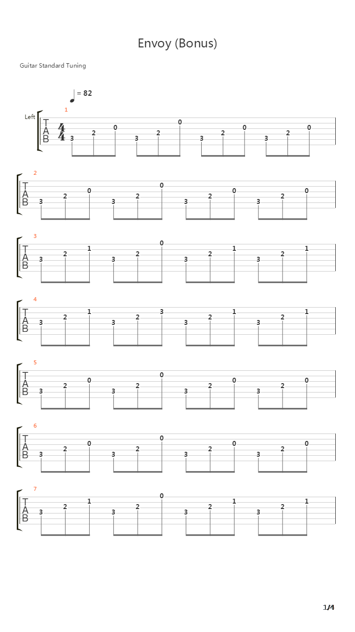 Envoy吉他谱