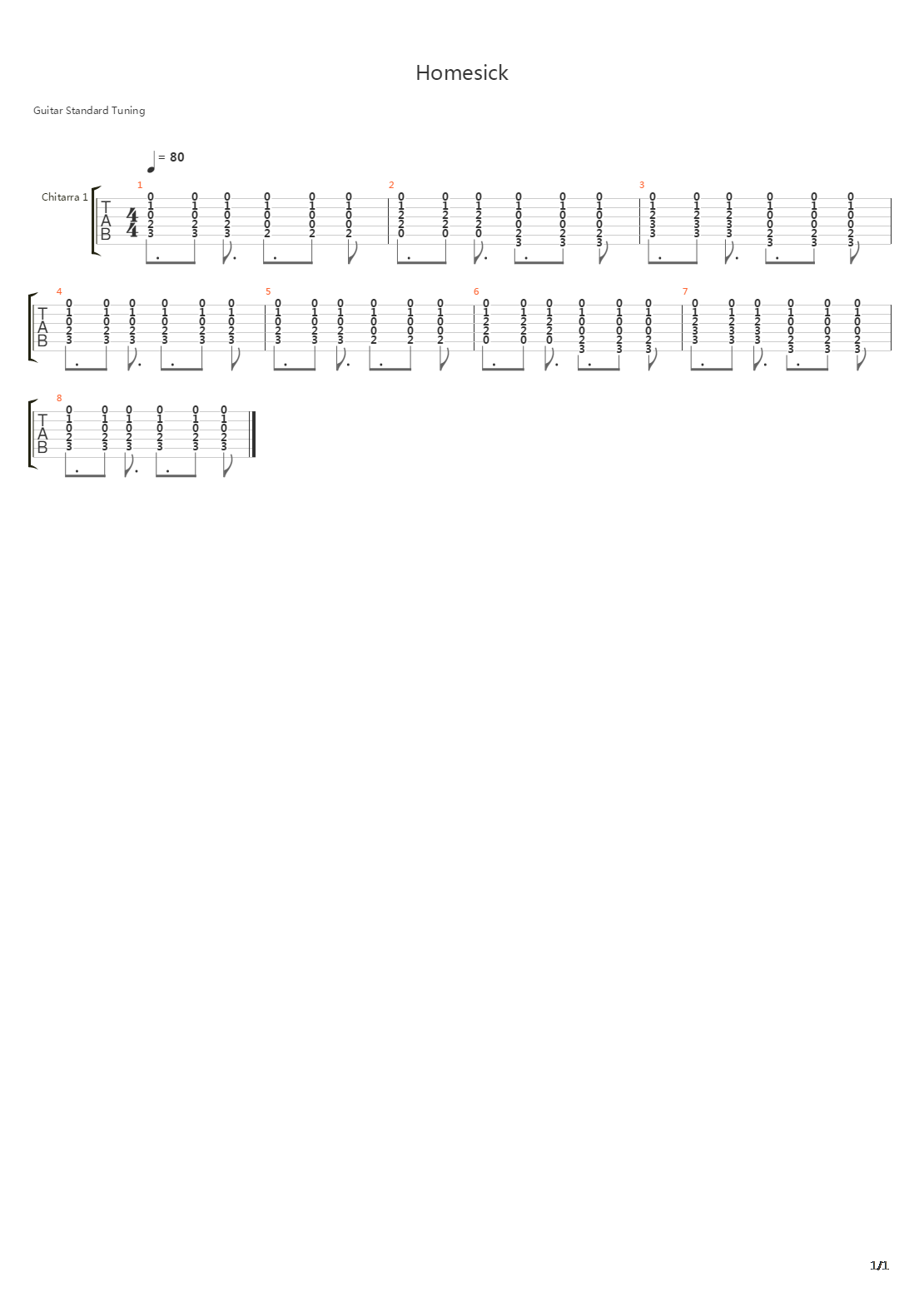 Homesick吉他谱