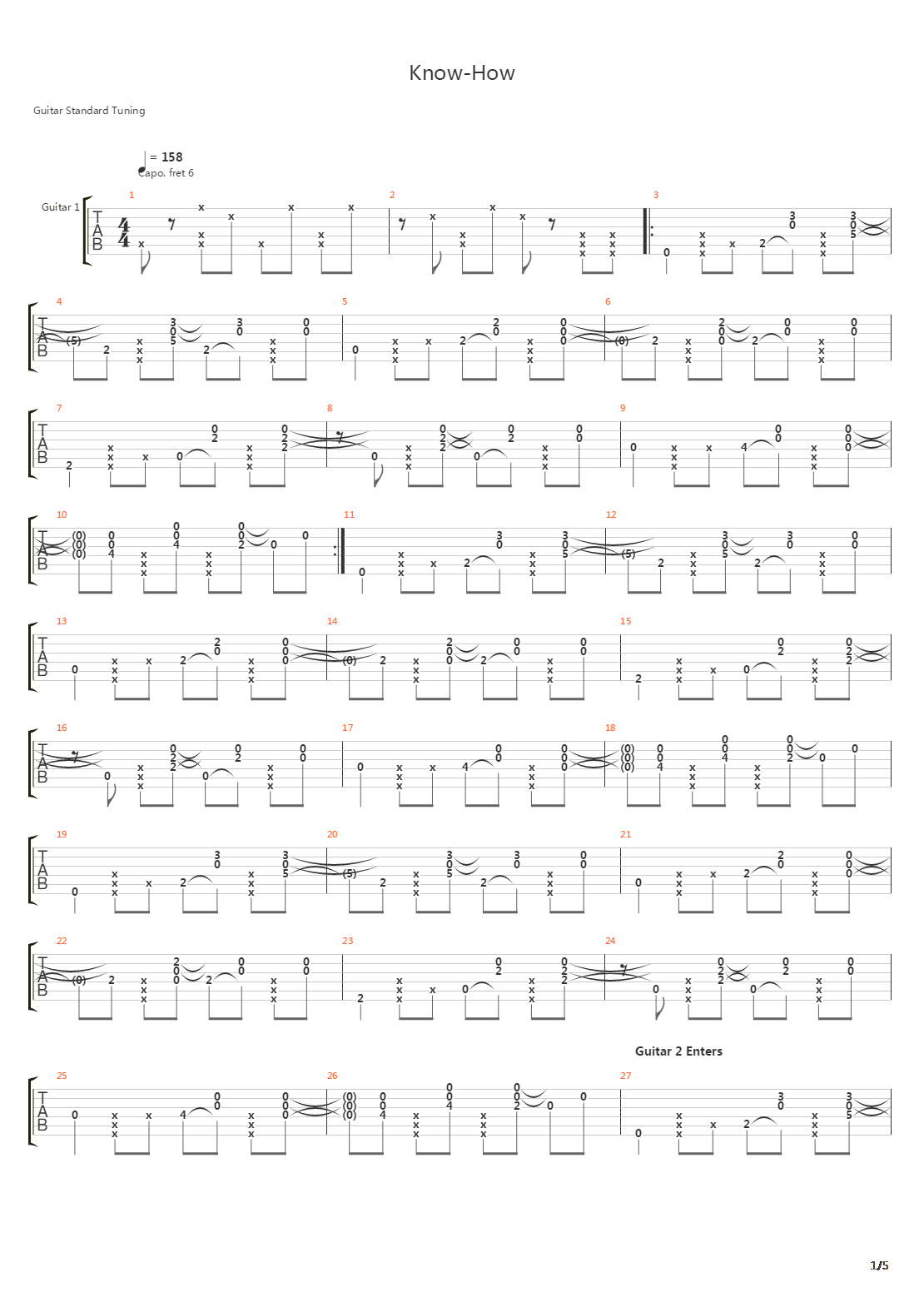 Know How吉他谱