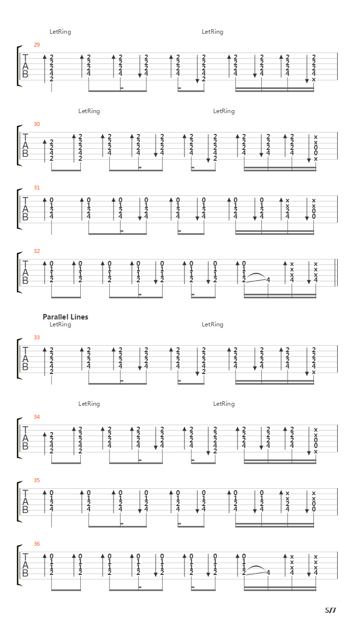 Parallel Lines吉他谱