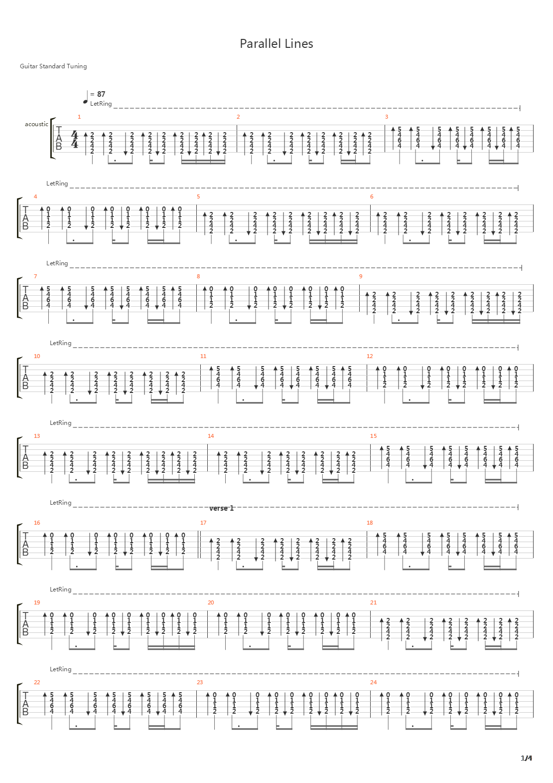 Parallel Lines吉他谱