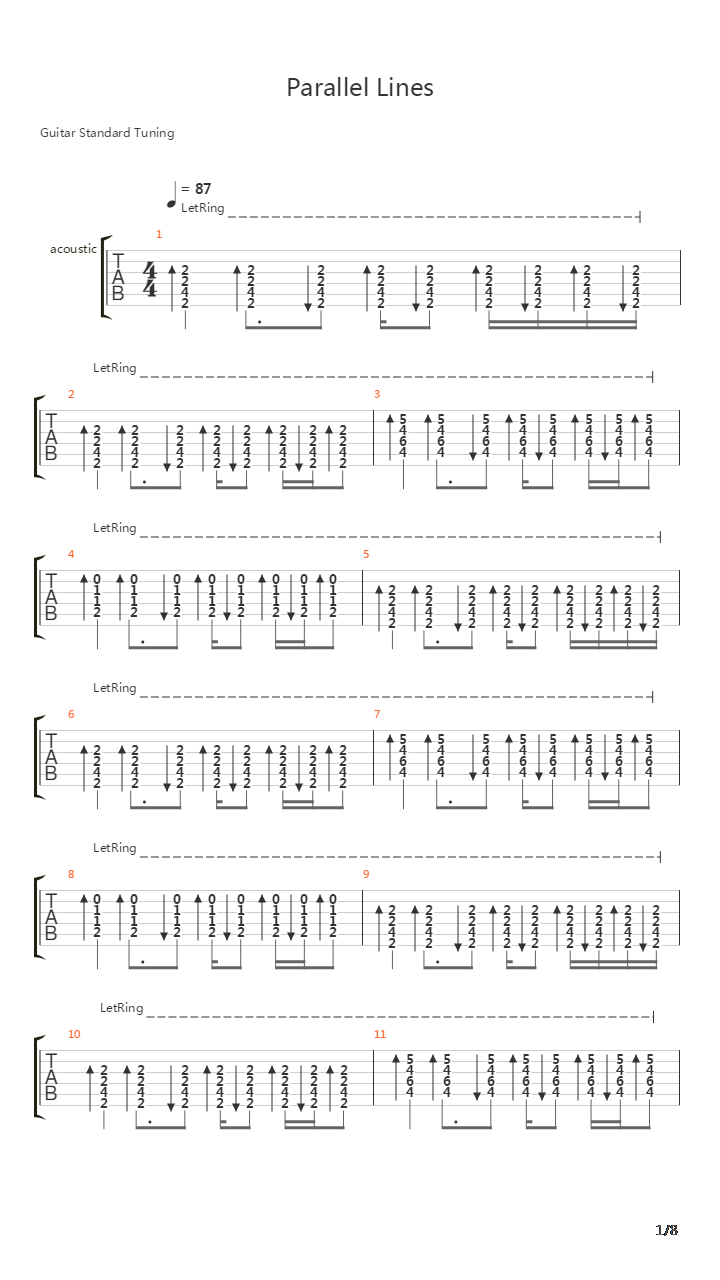 Parallel Lines吉他谱