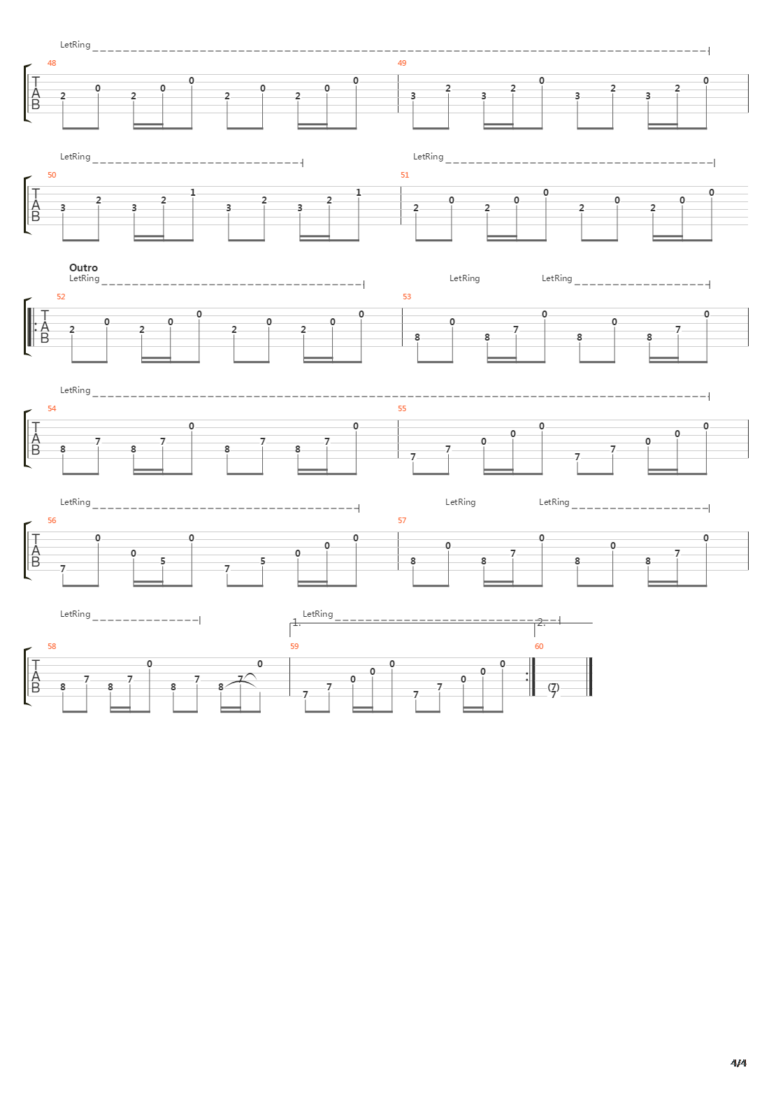 Second To Numb吉他谱