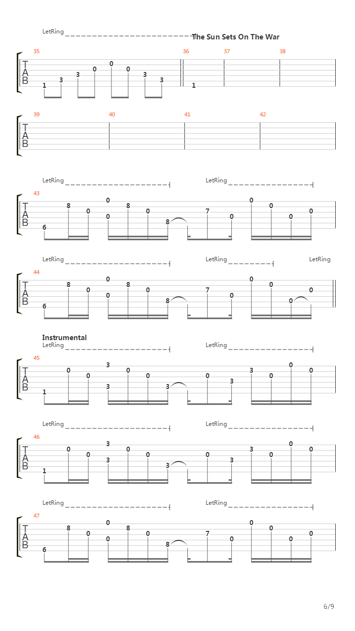 Winning A Battle Losing The War吉他谱