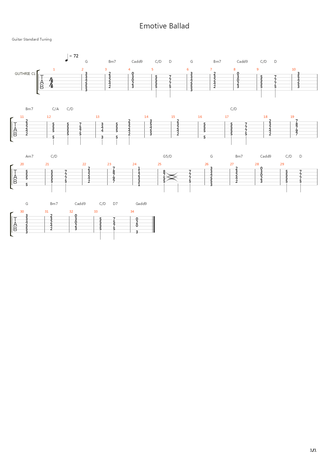 Emotive Ballad吉他谱