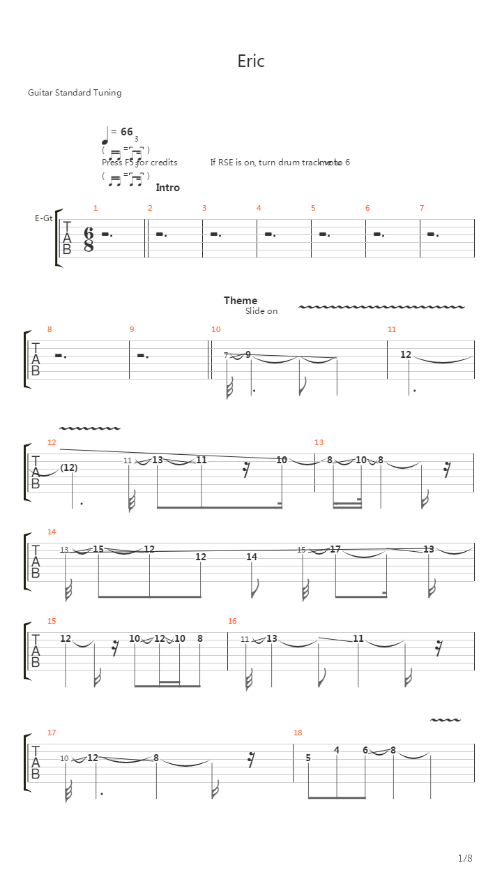 Eric吉他谱