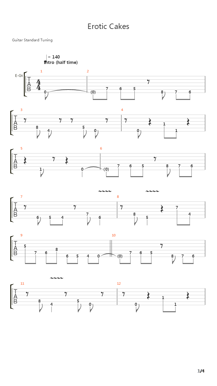 Erotic Cakes吉他谱