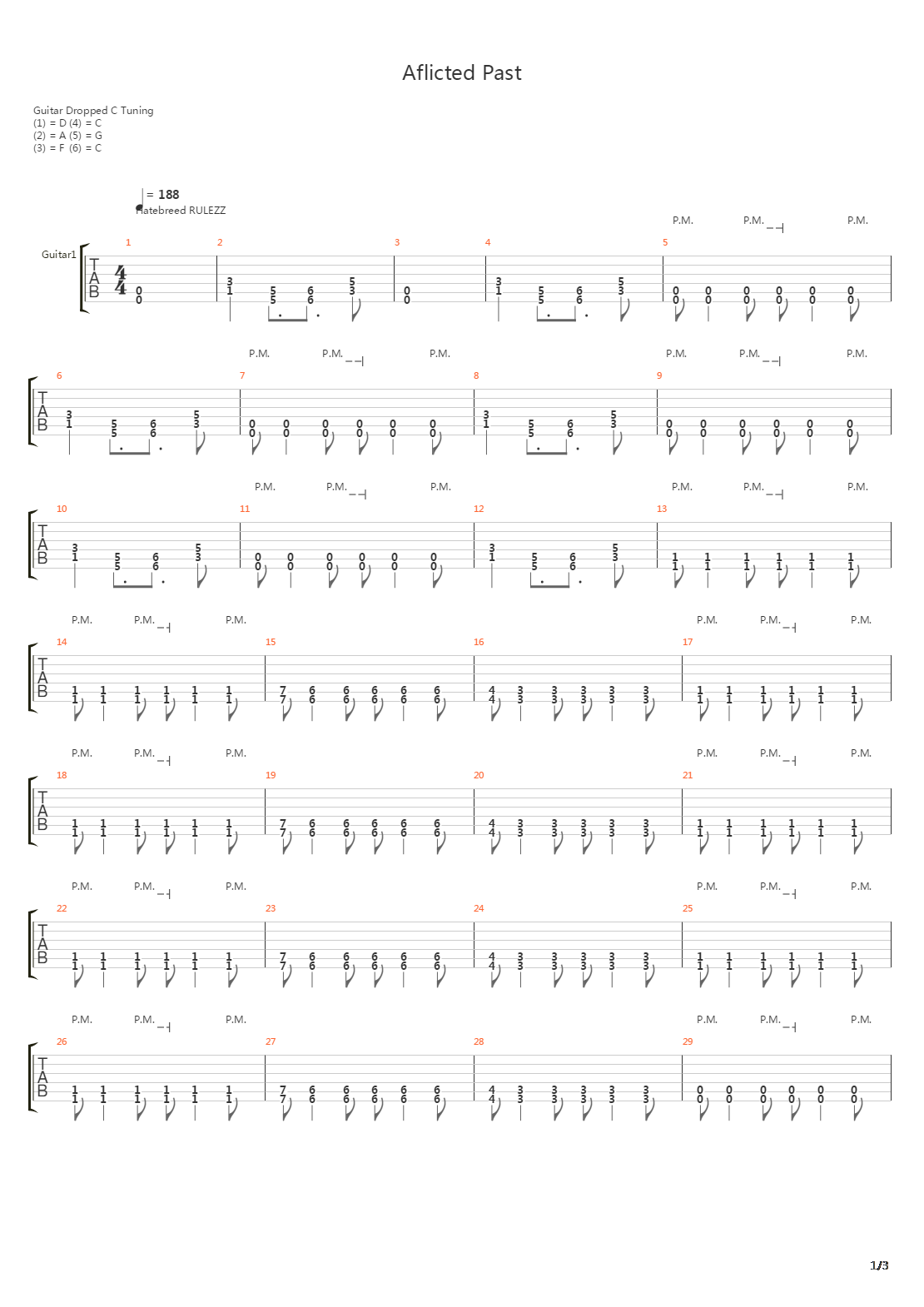 Afflicted Past吉他谱