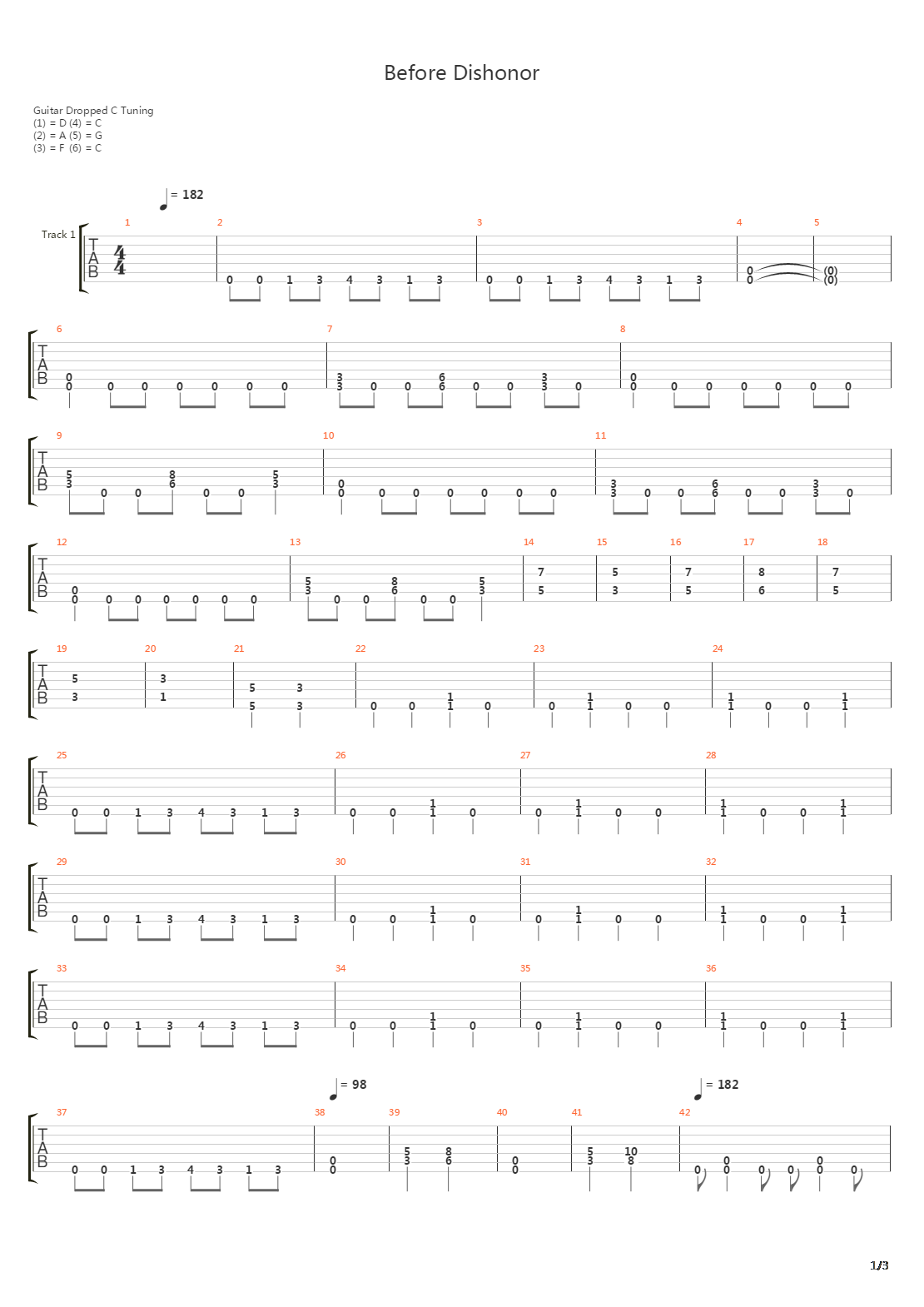 Before Dishonor吉他谱