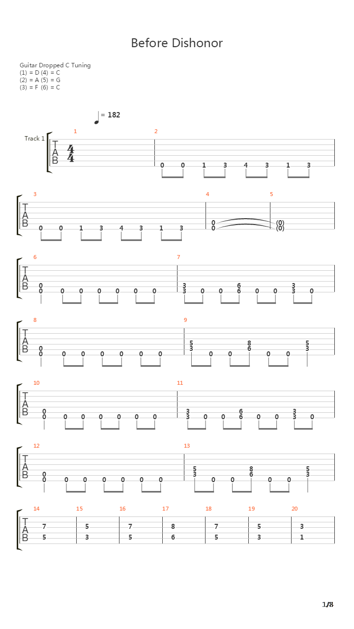 Before Dishonor吉他谱