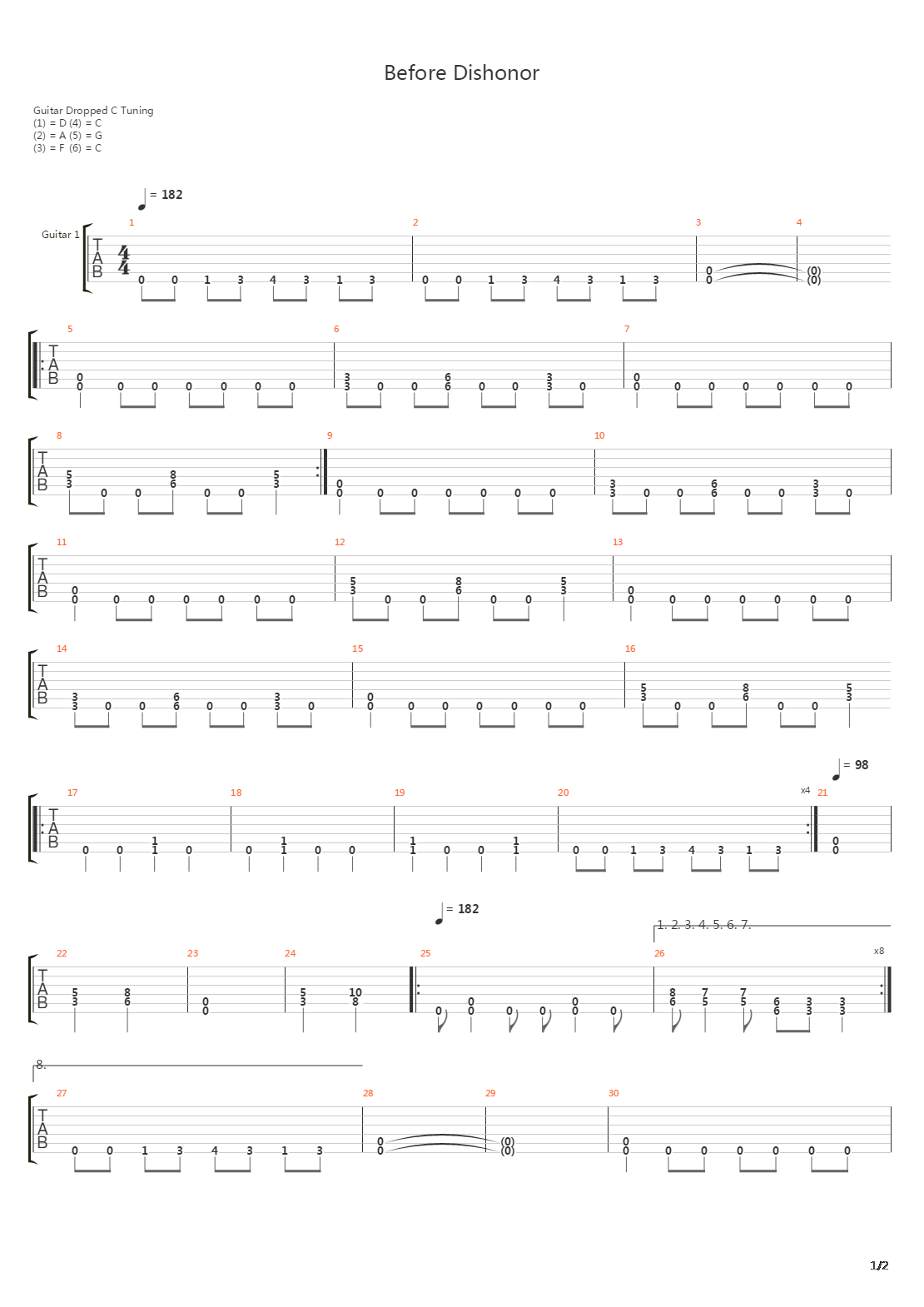 Before Dishonor吉他谱