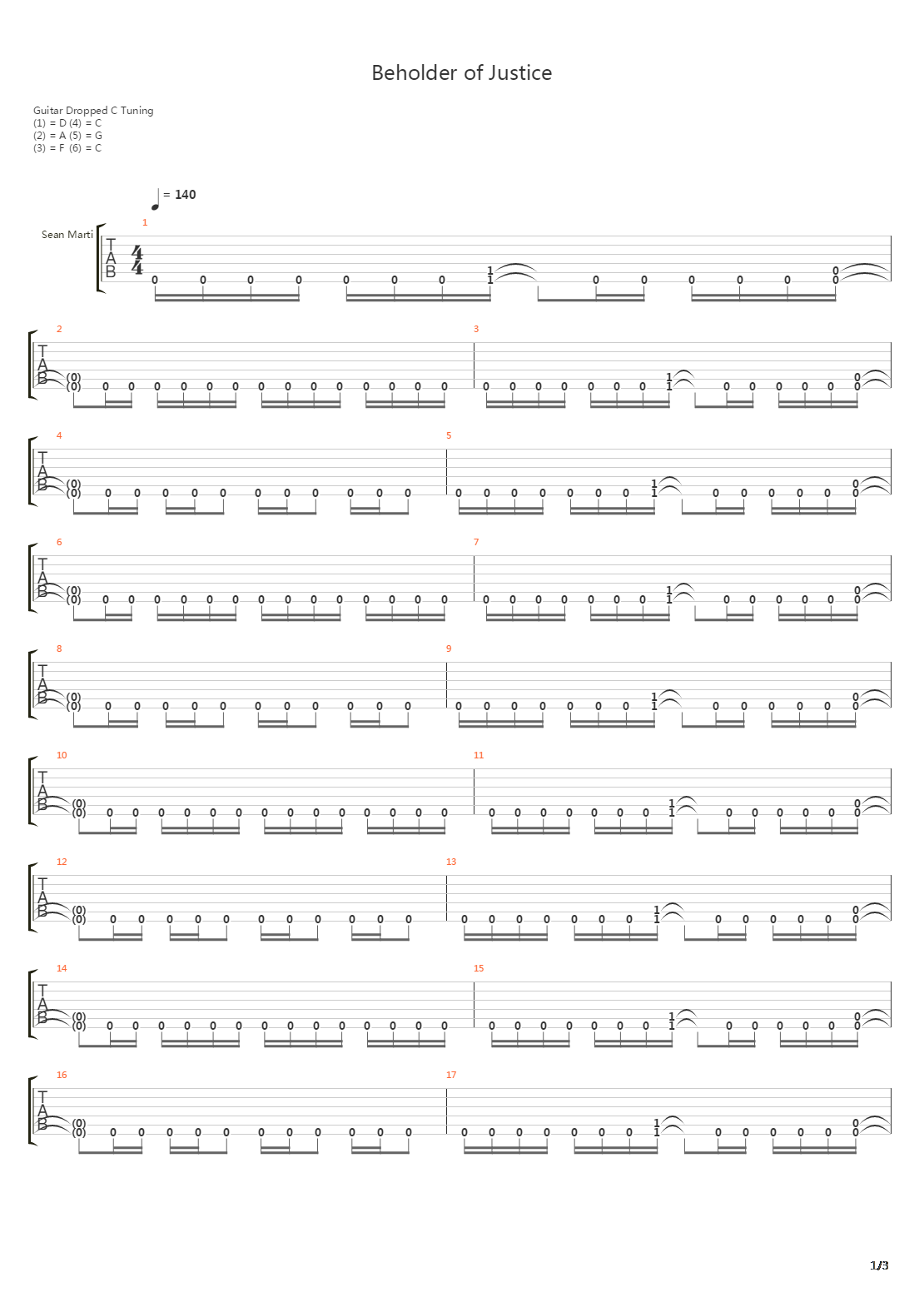 Beholder Of Justice吉他谱