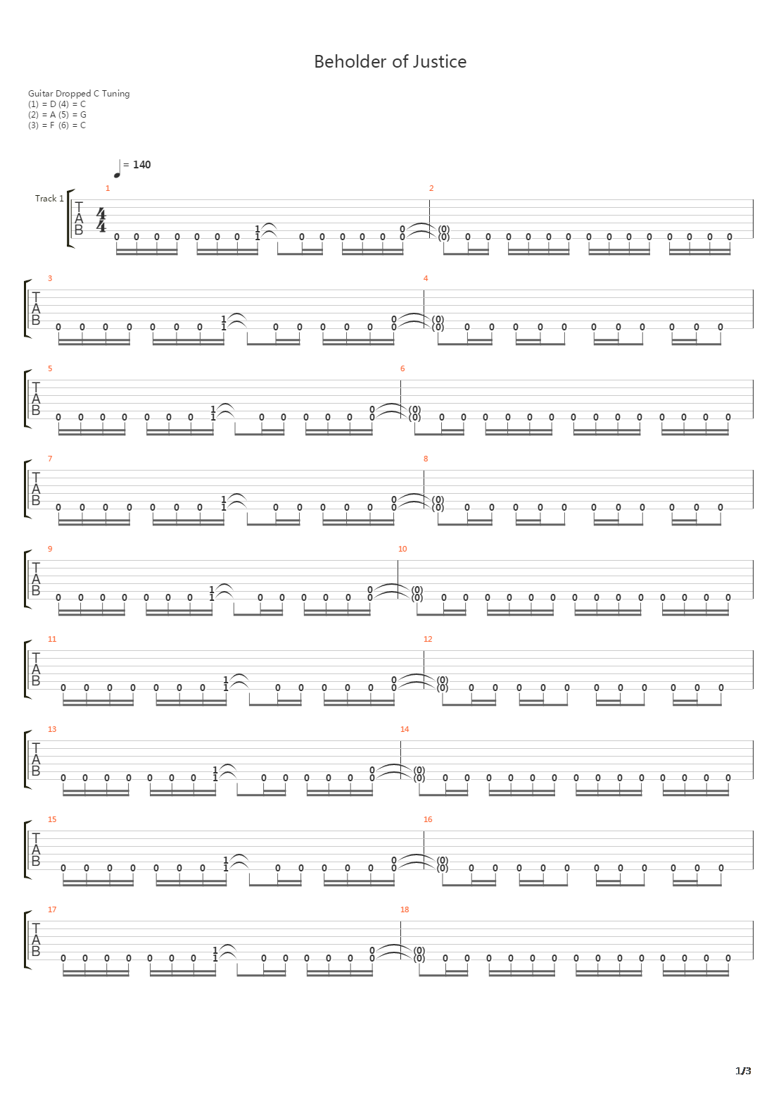Beholder Of Justice吉他谱