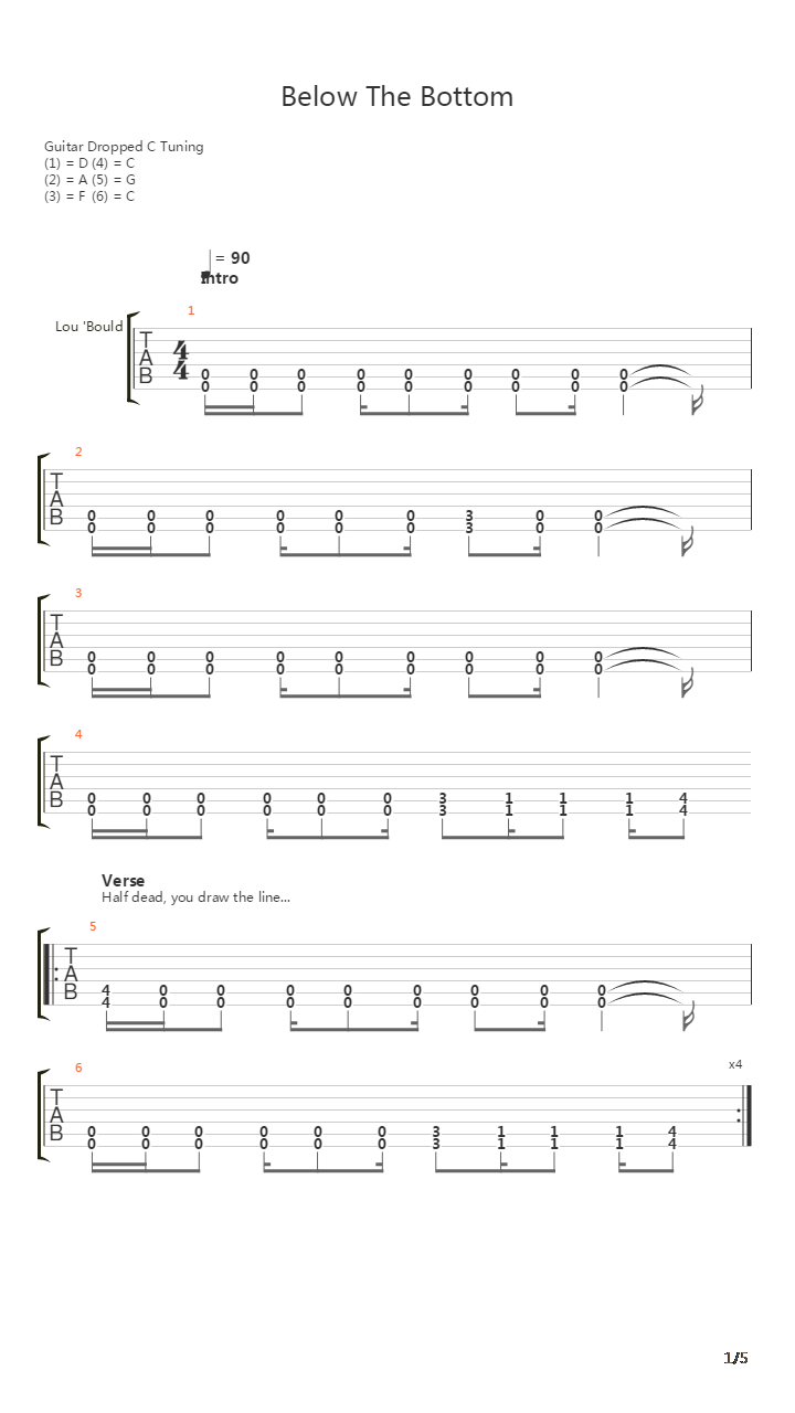 Below The Bottom吉他谱