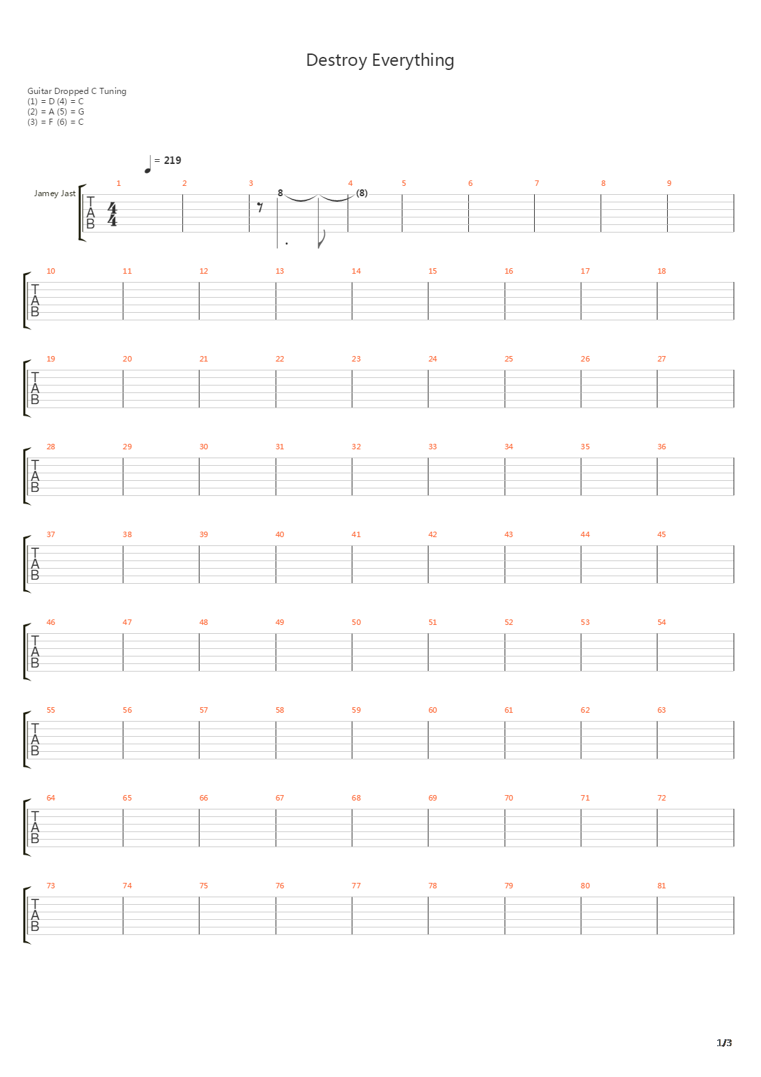 Destroy Everything吉他谱