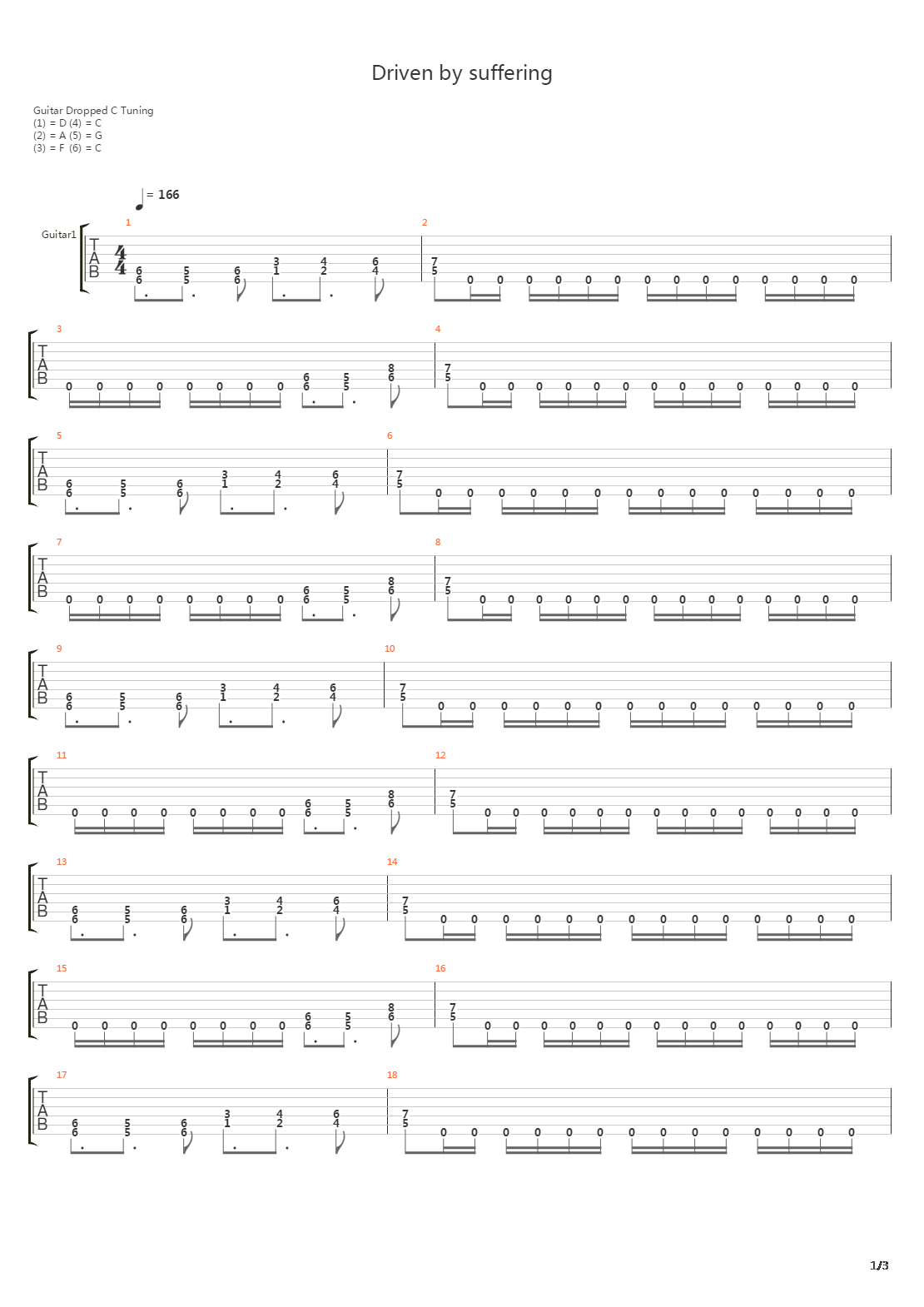 Driven By Suffering吉他谱
