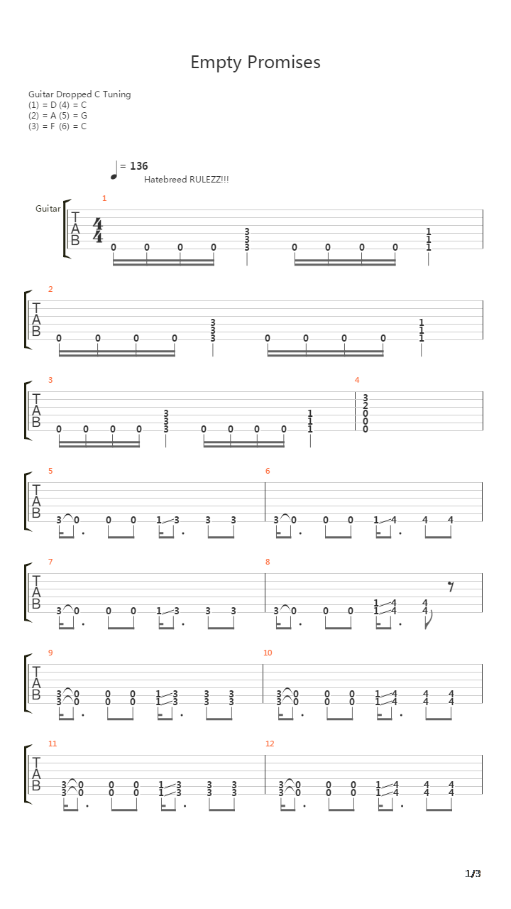 Empty Promises吉他谱