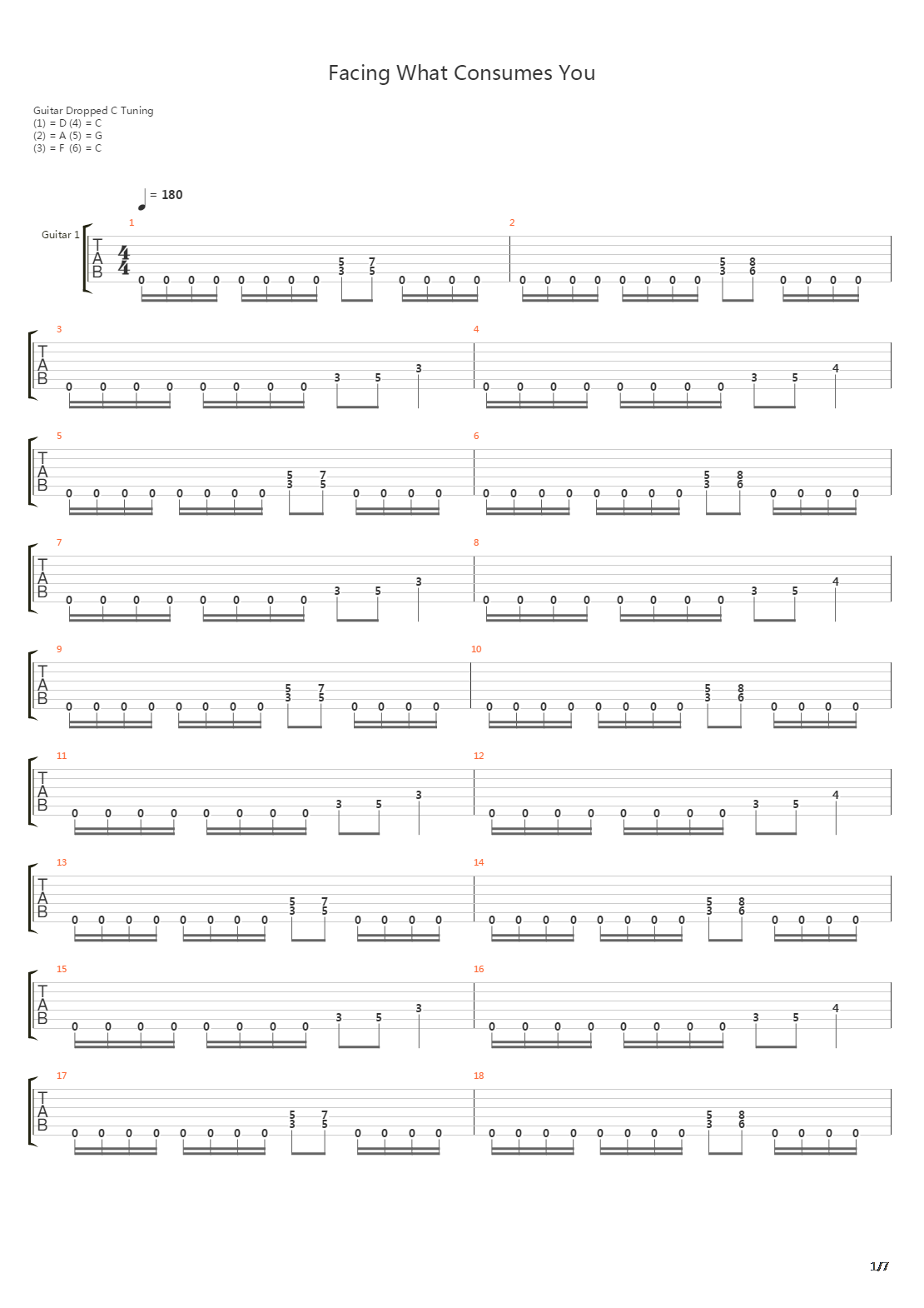 Facing What Consumes You吉他谱