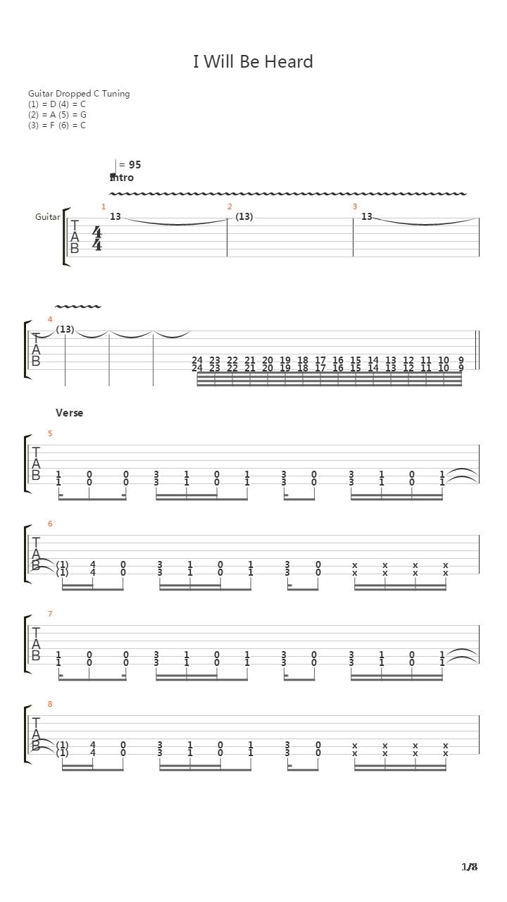 I Will Be Heard吉他谱