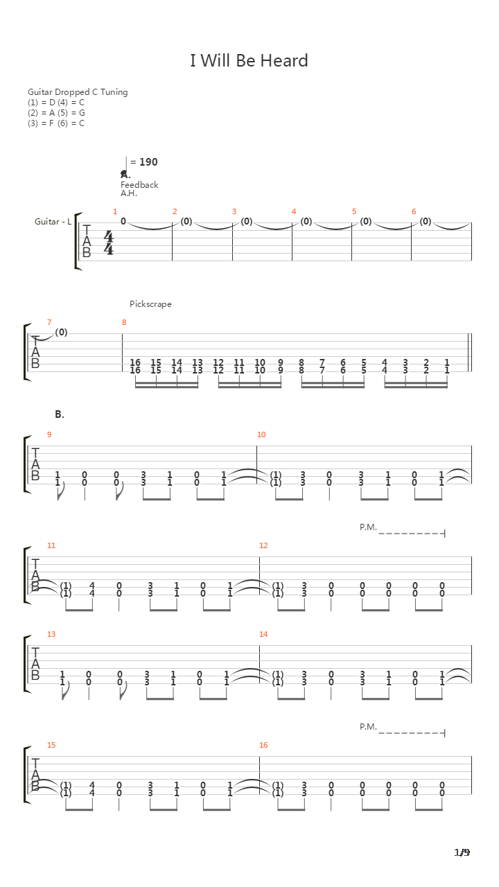 I Will Be Heard吉他谱