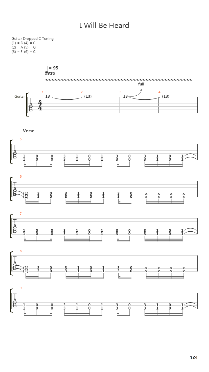 I Will Be Heard吉他谱