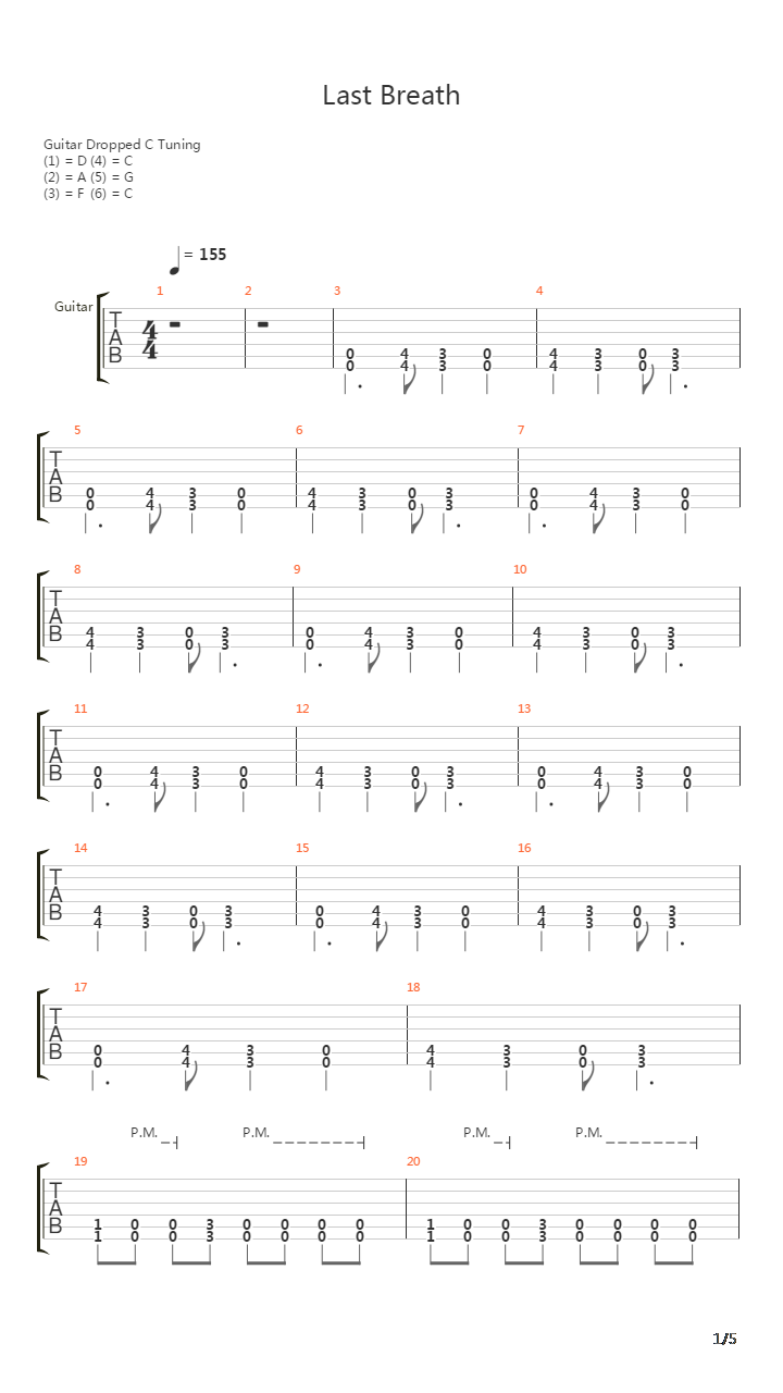 Last Breath吉他谱
